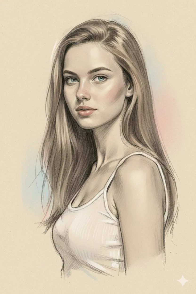 Charcoal Sketch Portrait Prompt