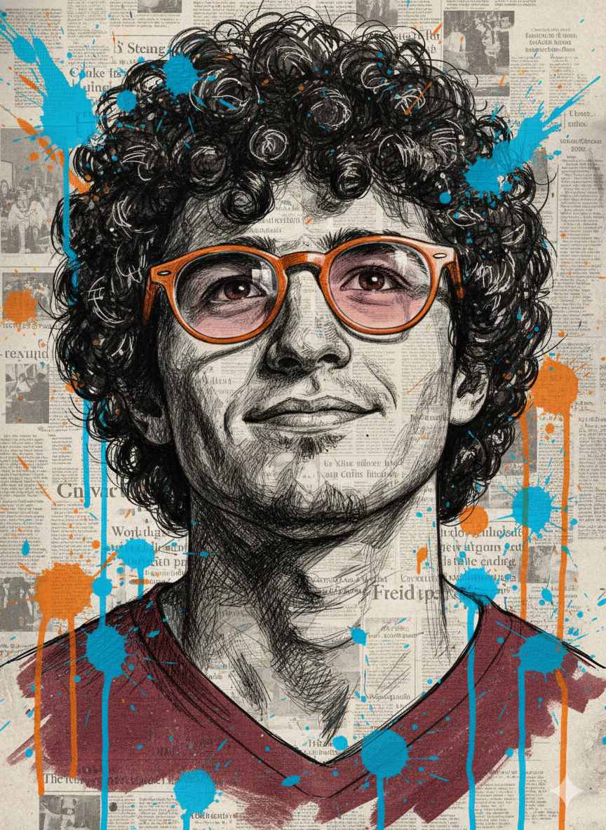 Sketch Portrait Over Newspaper Collage Prompt | Nano Banana Prompt