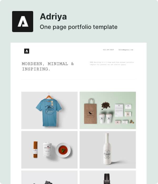 Adriya – Minimal, Creative, Onepage Bootstrap Template