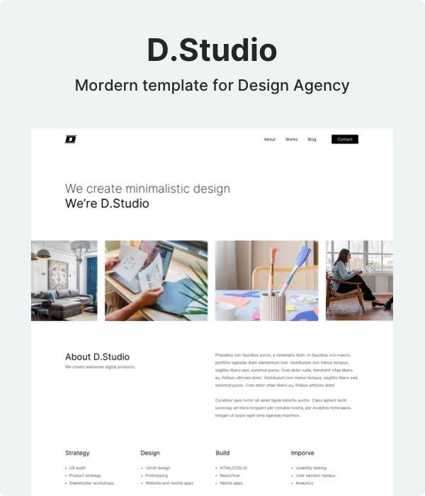 Dstudio - Bootstrap 5 html template for Design Agency