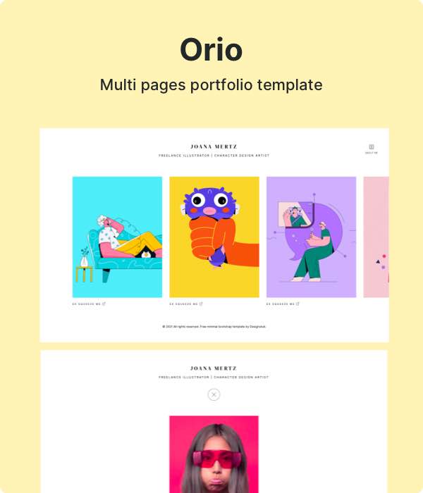 Oiro - Minimalistic Bootstrap HTML template for designer