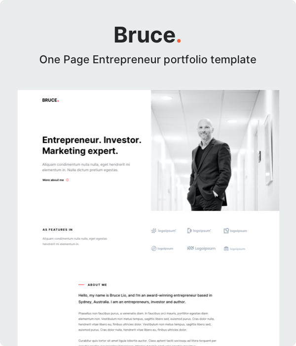 Entrepreneur portfolio template