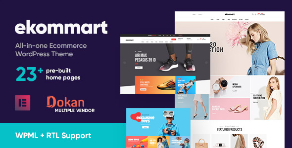 Ekommart is an all in one WordPress theme for e-commerce.