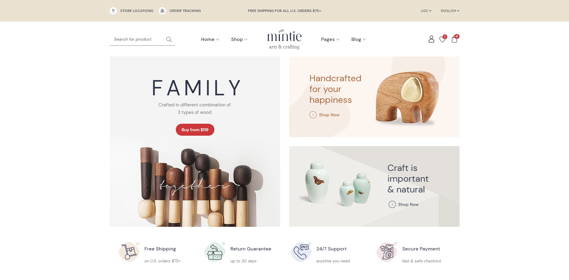 Mintie is an outstanding, modern & clean Arts & Crafts Store WordPress theme.