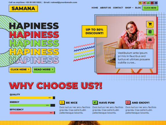 Samana is a colourful design portfolio theme for businesses and agencies. 