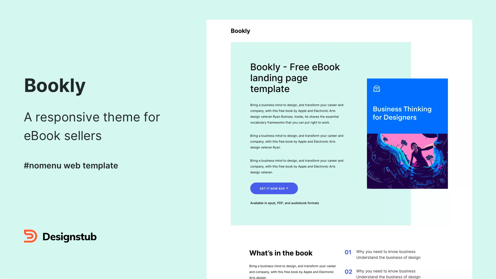 Fee bootstrap template for eBook seller