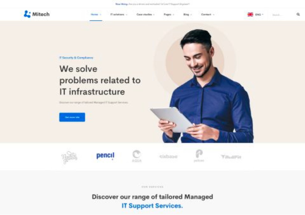 Mitech - Technology IT Solutions & Services WordPress Theme
